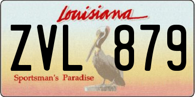 LA license plate ZVL879