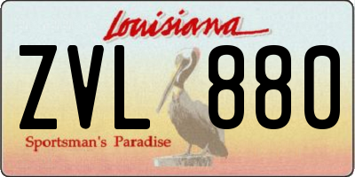 LA license plate ZVL880