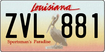 LA license plate ZVL881