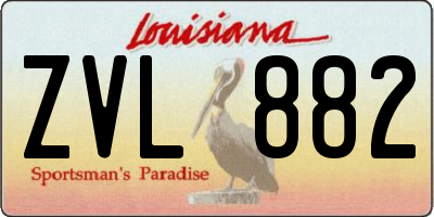 LA license plate ZVL882
