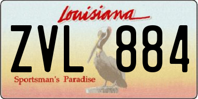 LA license plate ZVL884