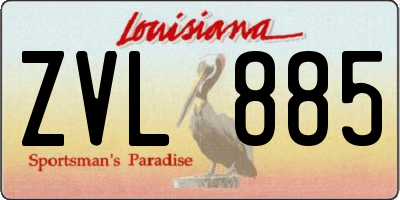 LA license plate ZVL885