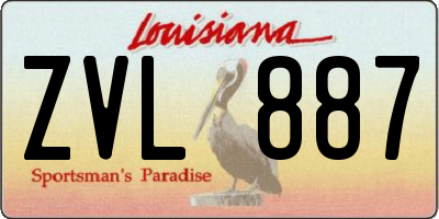LA license plate ZVL887