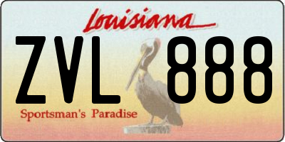 LA license plate ZVL888