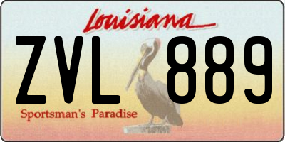 LA license plate ZVL889