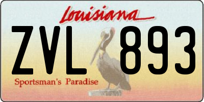 LA license plate ZVL893
