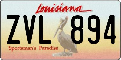 LA license plate ZVL894