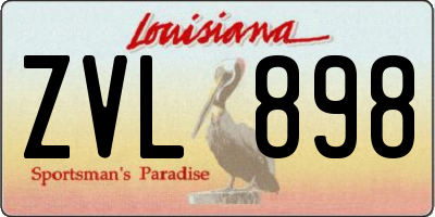 LA license plate ZVL898
