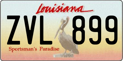 LA license plate ZVL899