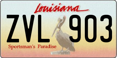 LA license plate ZVL903