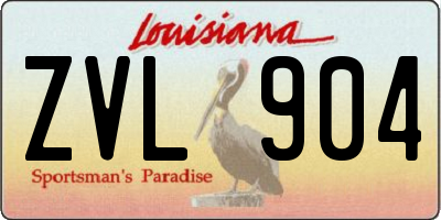 LA license plate ZVL904