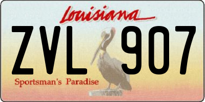 LA license plate ZVL907