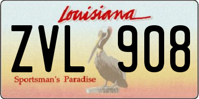LA license plate ZVL908