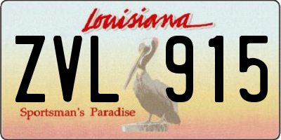LA license plate ZVL915
