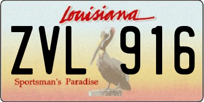 LA license plate ZVL916