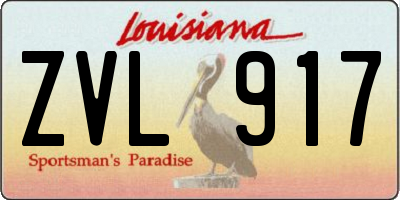LA license plate ZVL917