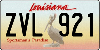 LA license plate ZVL921