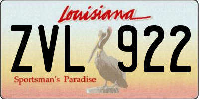 LA license plate ZVL922