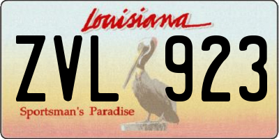 LA license plate ZVL923