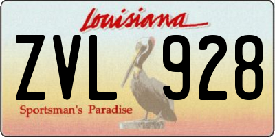 LA license plate ZVL928