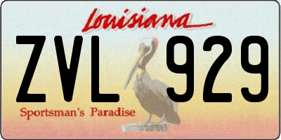 LA license plate ZVL929