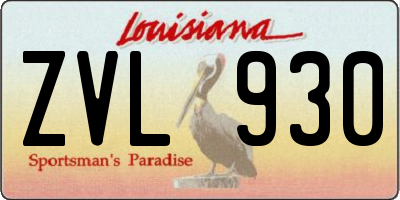 LA license plate ZVL930
