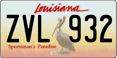 LA license plate ZVL932