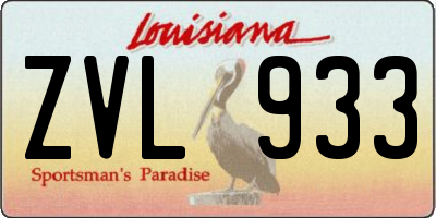LA license plate ZVL933