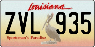LA license plate ZVL935