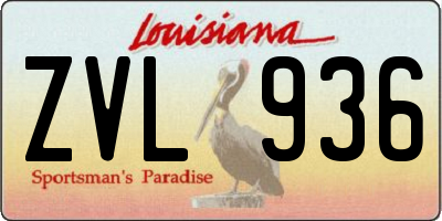 LA license plate ZVL936