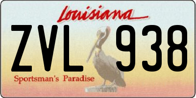 LA license plate ZVL938