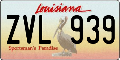 LA license plate ZVL939