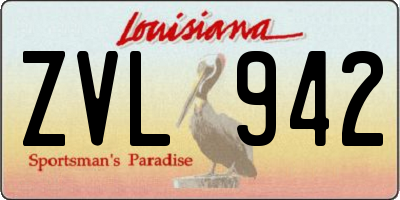 LA license plate ZVL942