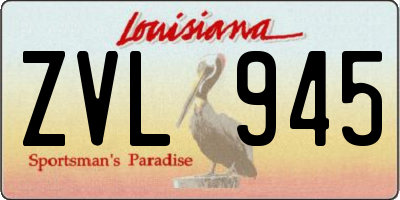 LA license plate ZVL945