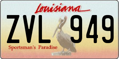 LA license plate ZVL949