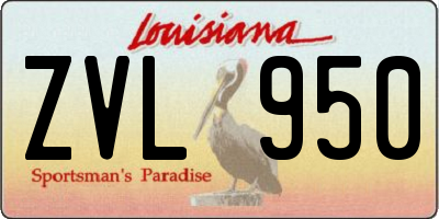 LA license plate ZVL950