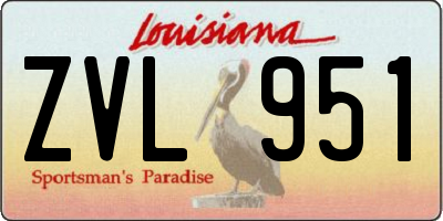 LA license plate ZVL951