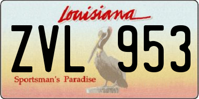 LA license plate ZVL953