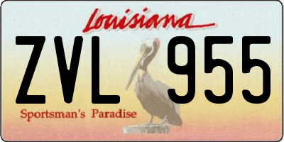 LA license plate ZVL955