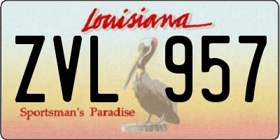 LA license plate ZVL957