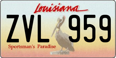 LA license plate ZVL959