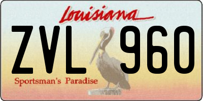 LA license plate ZVL960