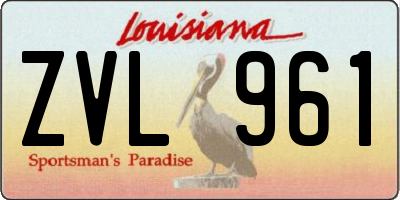LA license plate ZVL961