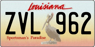 LA license plate ZVL962