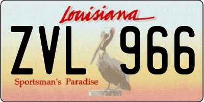 LA license plate ZVL966