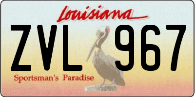 LA license plate ZVL967
