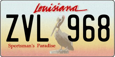 LA license plate ZVL968