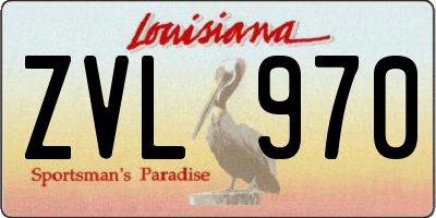 LA license plate ZVL970