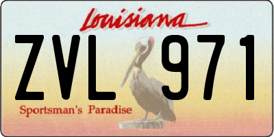 LA license plate ZVL971
