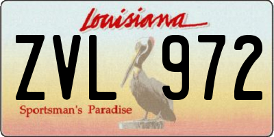 LA license plate ZVL972